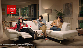 Pub TV Cuir Center Pub TV Cuir Center